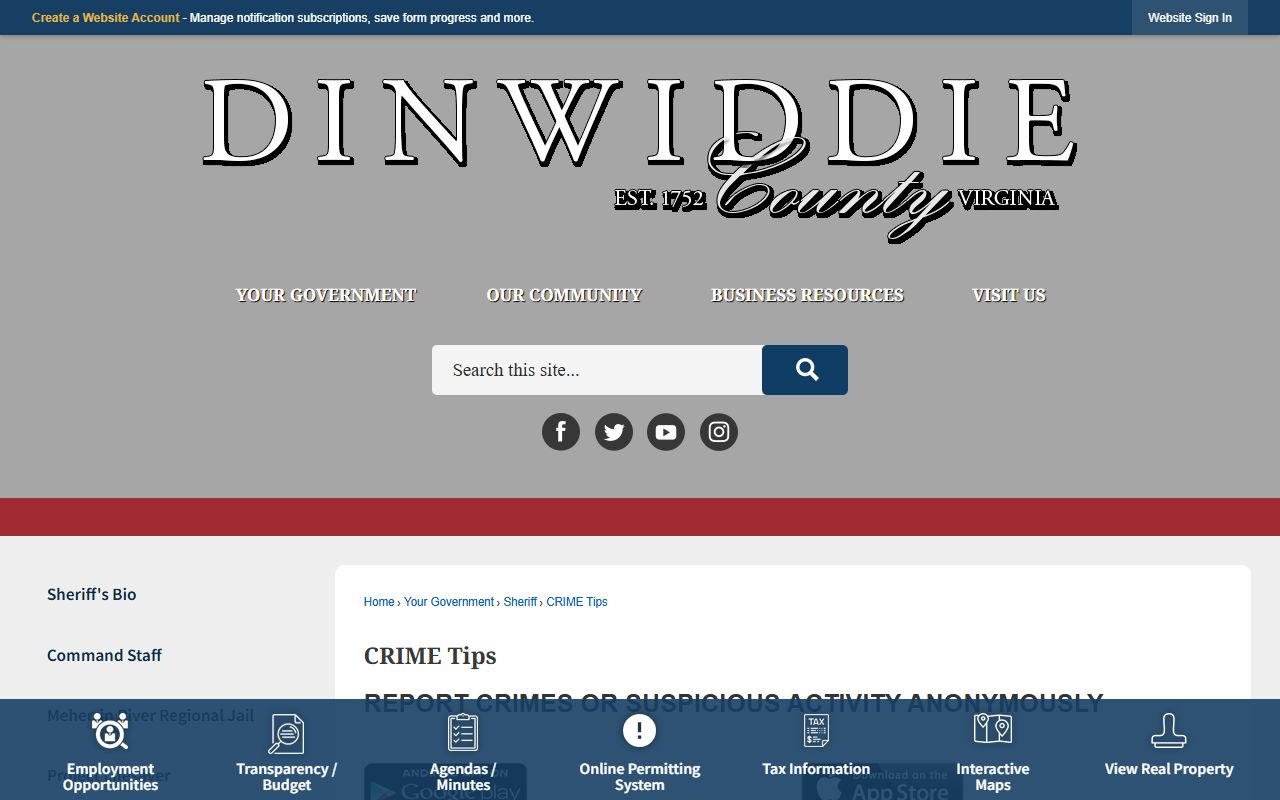 Dinwiddie County jail mugshots sheriff app tip411 page not a mugshot lookup